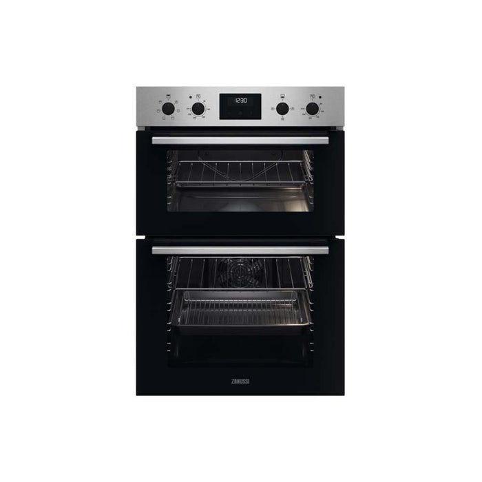 Zanussi ZKHNL3X1 Built In Double Stainless Steel Electric Oven - Unbeatable Bathrooms