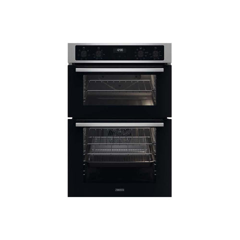 Zanussi ZKCNA4X1 Built In Double Stainless Steel Electric Oven - Unbeatable Bathrooms