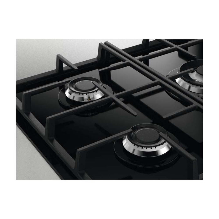 Zanussi ZGGN755K 75cm Black Gas on Glass Hob - Unbeatable Bathrooms