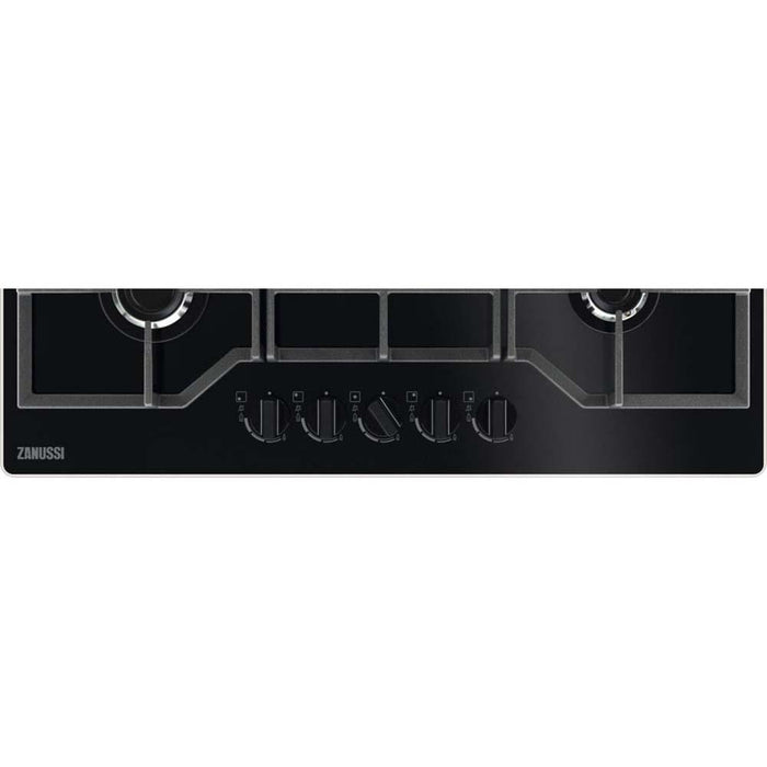 Zanussi ZGGN755K 75cm Black Gas on Glass Hob - Unbeatable Bathrooms