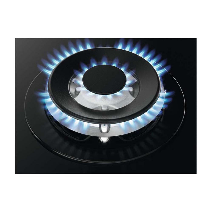 Zanussi ZGGN755K 75cm Black Gas on Glass Hob - Unbeatable Bathrooms