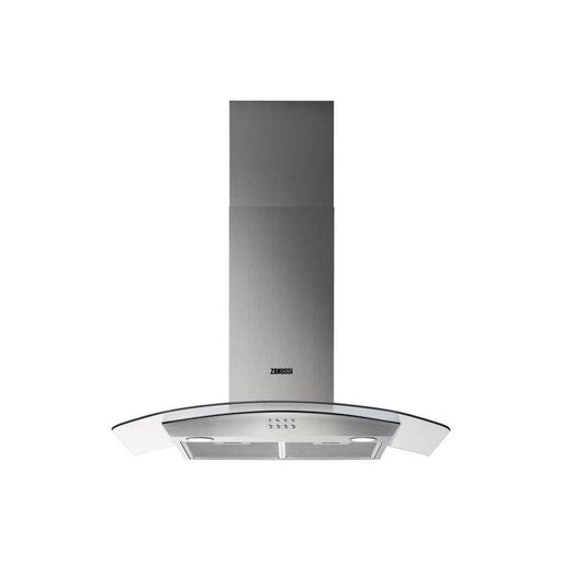 Zanussi ZHC92352X 90cm Stainless Steel Curved Glass Chimney Hood - Unbeatable Bathrooms