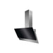 Zanussi Angled Stainless Steel and Black Glass Chimney Hood - Unbeatable Bathrooms
