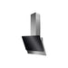 Zanussi Angled Stainless Steel and Black Glass Chimney Hood - Unbeatable Bathrooms