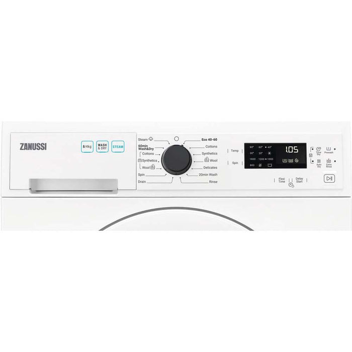 Zanussi ZWD86SB4PW White Free Standing 8kg Washer Dryer- - Unbeatable Bathrooms