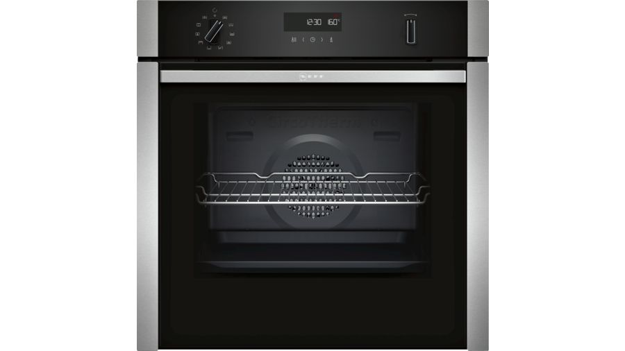 Neff N50 B6ACH7AN0A Stainless Steel Built In Single Slide and Hide Pyrolytic Oven - Unbeatable Bathrooms