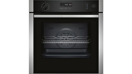 Neff N50 B3AVH4HN1 Stainless Steel Built In Single Hide Oven with Steam Function - Unbeatable Bathrooms
