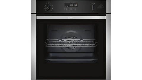 Neff N50 B3AVH4HN1 Stainless Steel Built In Single Hide Oven with Steam Function - Unbeatable Bathrooms