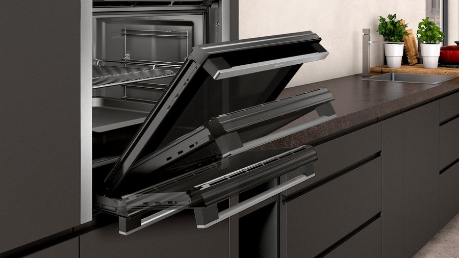 Neff N50 B6ACH7AN0A Stainless Steel Built In Single Slide and Hide Pyrolytic Oven - Unbeatable Bathrooms