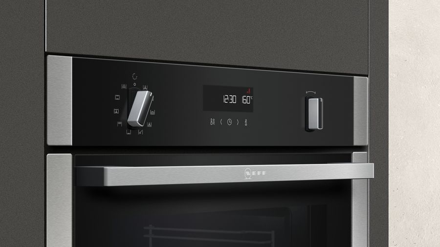 Neff N50 B6ACH7AN0A Stainless Steel Built In Single Slide and Hide Pyrolytic Oven - Unbeatable Bathrooms