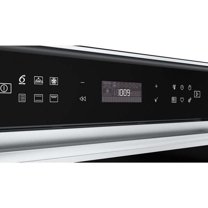 Whirlpool W7 OM4 4BPS1 P Built In Black and Stainless Steel Single Pyrolytic Oven - Unbeatable Bathrooms