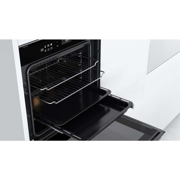 Whirlpool W7 OM4 4BPS1 P Built In Black and Stainless Steel Single Pyrolytic Oven - Unbeatable Bathrooms