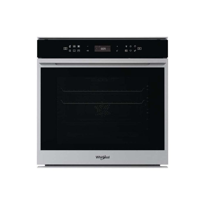 Whirlpool W7 OM4 4BPS1 P Built In Black and Stainless Steel Single Pyrolytic Oven - Unbeatable Bathrooms