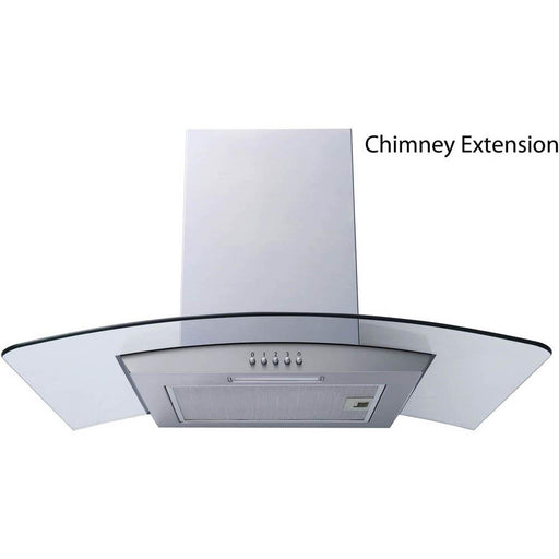 Prima Curved Chimney Hood Chimney Extension - Unbeatable Bathrooms