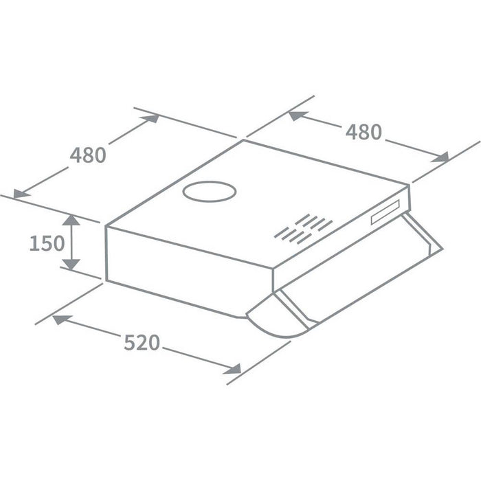 Prima PRCH400 60cm Silver Visor Hood - Unbeatable Bathrooms