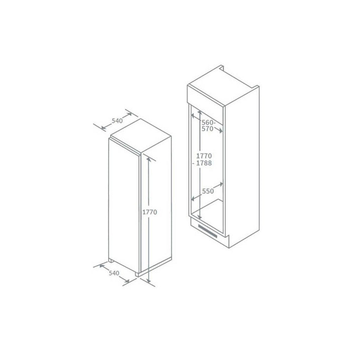 Prima PRRF211 Built In Tall Freezer - Unbeatable Bathrooms