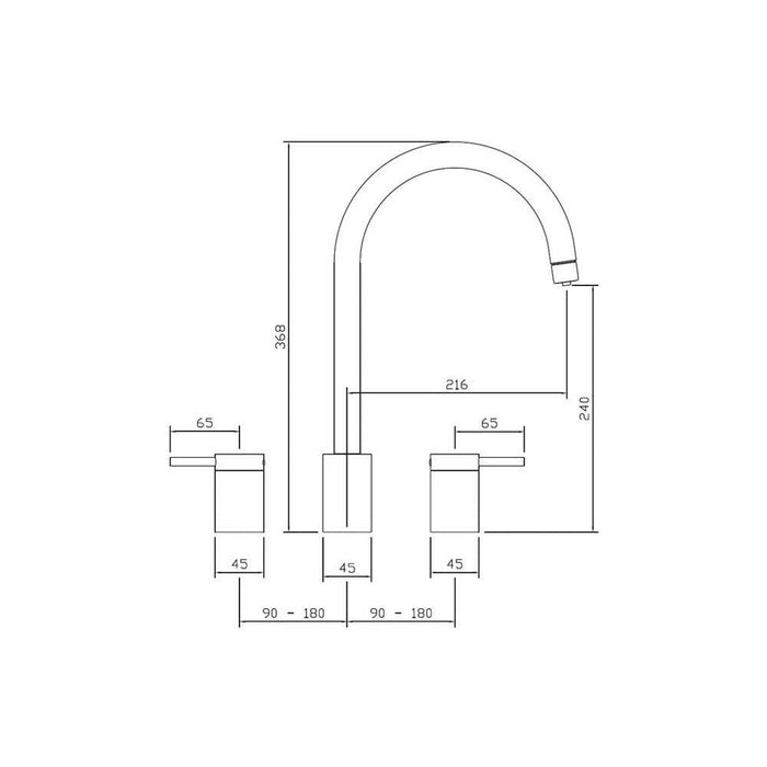 Abode Profile 4-in-1 3 Part Tap - Unbeatable Bathrooms