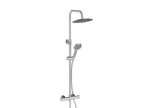 Scudo Serena Chrome Round Shower Set Inc. Easykit - Unbeatable Bathrooms