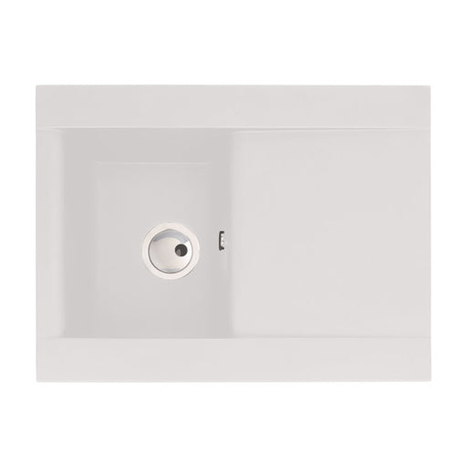 Abode Aspekt 1B & Drainer Granite Inset Sink - White - Unbeatable Bathrooms