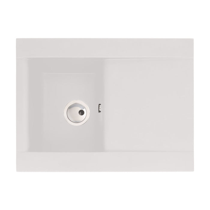 Abode Aspekt 1B & Drainer Granite Inset Sink - White - Unbeatable Bathrooms