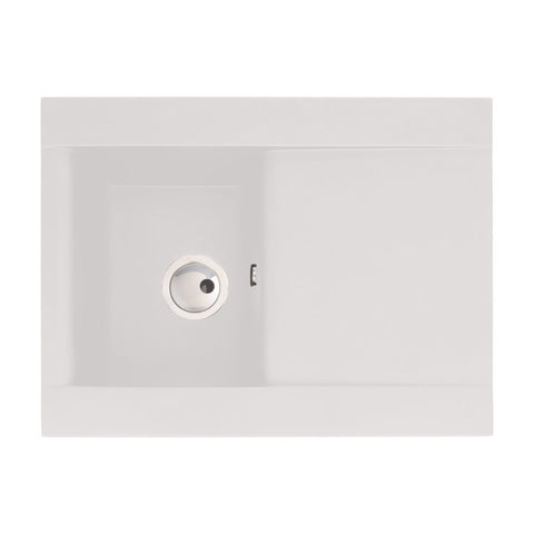 Abode Aspekt 1B & Drainer Granite Inset Sink - White - Unbeatable Bathrooms