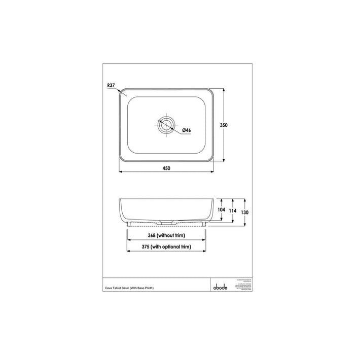 Abode Tableau 600mm Basin Shelf & Brackets - Unbeatable Bathrooms