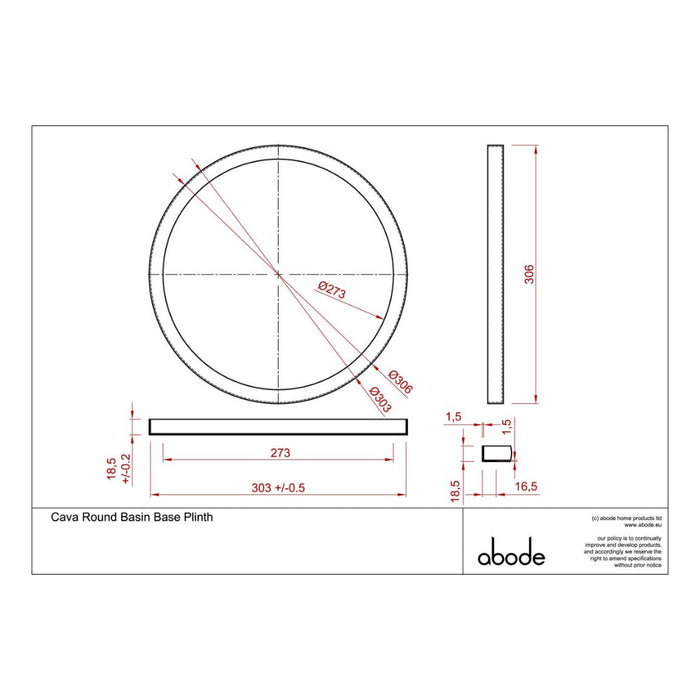 Abode Cava 375mm Round Basin - Unbeatable Bathrooms