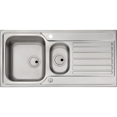 Abode Connekt 1.5B & Drainer Inset Sink - St/Steel - Unbeatable Bathrooms