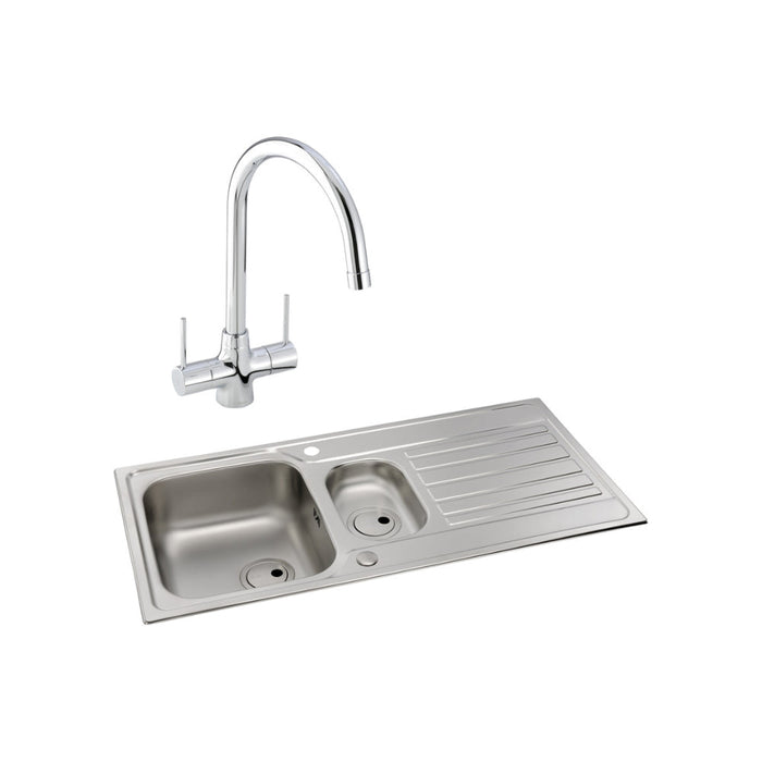 Abode Connekt 1.5B Inset St/Steel Sink Tap Pack - Unbeatable Bathrooms