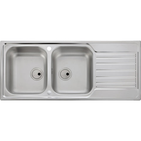 Abode Connekt 2B & Drainer Inset Sink - St/Steel - Unbeatable Bathrooms