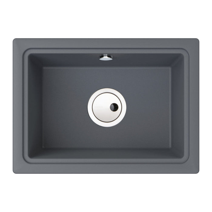 Abode Denton Compact 1B Undermount Sink - Grey Metallic - Unbeatable Bathrooms