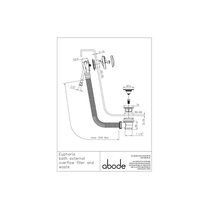 Abode Euphoria Bath Overflow Filler & Clicker Waste - Unbeatable Bathrooms