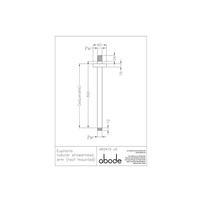 Abode Euphoria Ceiling Mounted Circular Shower Arm - Chrome - Unbeatable Bathrooms