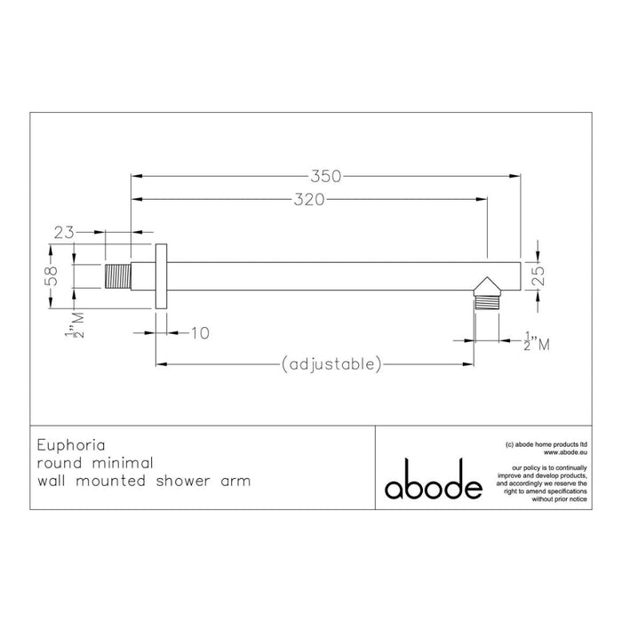 Abode Euphoria Wall Mounted Circular Shower Arm - Unbeatable Bathrooms