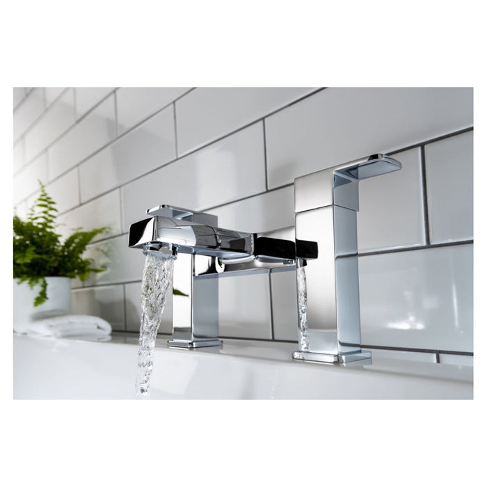 Abode Fervour Deck Mounted Bath Filler - Chrome - Unbeatable Bathrooms