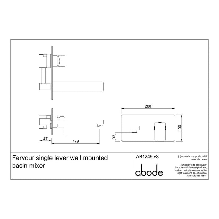Abode Fervour Pack Offer 5 (Wall Mounted Basin Mixer & Bath Filler) - Chrome - Unbeatable Bathrooms