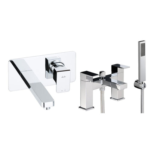 Abode Fervour Pack Offer 6 (Wall Mounted Basin Mixer & Bath/Shower Mixer) - Chrome - Unbeatable Bathrooms