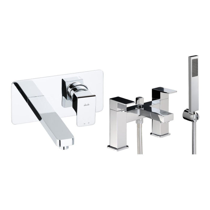Abode Fervour Pack Offer 6 (Wall Mounted Basin Mixer & Bath/Shower Mixer) - Chrome - Unbeatable Bathrooms