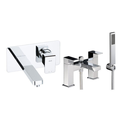 Abode Fervour Pack Offer 6 (Wall Mounted Basin Mixer & Bath/Shower Mixer) - Chrome - Unbeatable Bathrooms