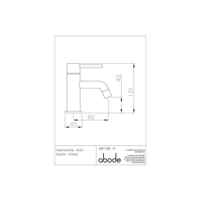 Abode Harmonie Mini Basin Mixer - Chrome - Unbeatable Bathrooms