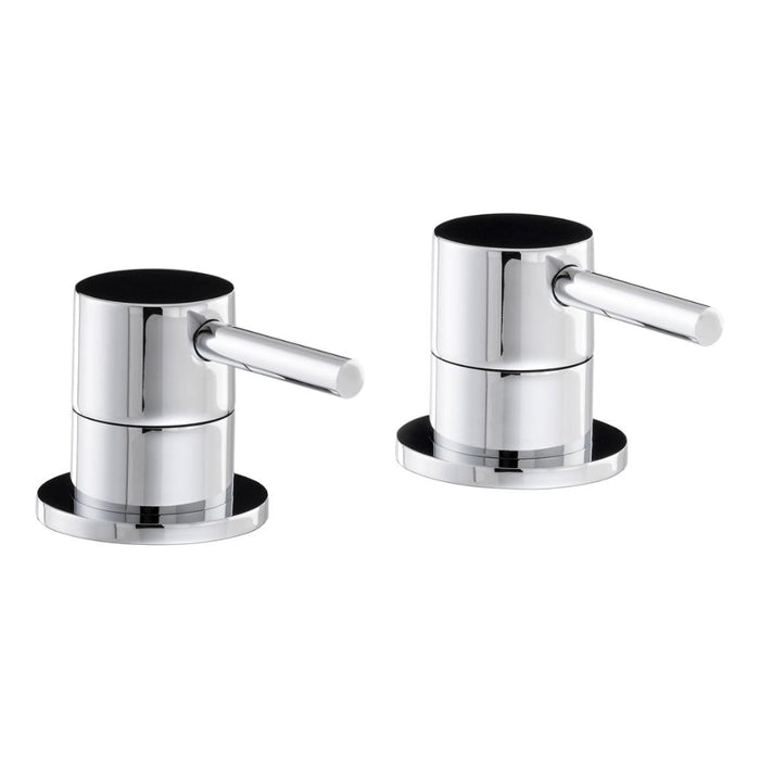 Abode Harmonie Round Bath Filler Panel Valves (Pair) - Unbeatable Bathrooms