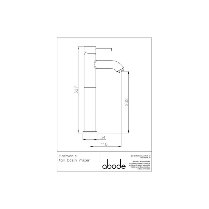 Abode Harmonie Tall Basin Mixer - Unbeatable Bathrooms