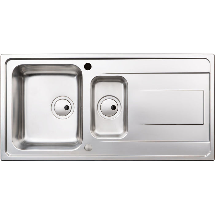 Abode Ixis 1.5B & Drainer Inset Sink - St/Steel - Unbeatable Bathrooms