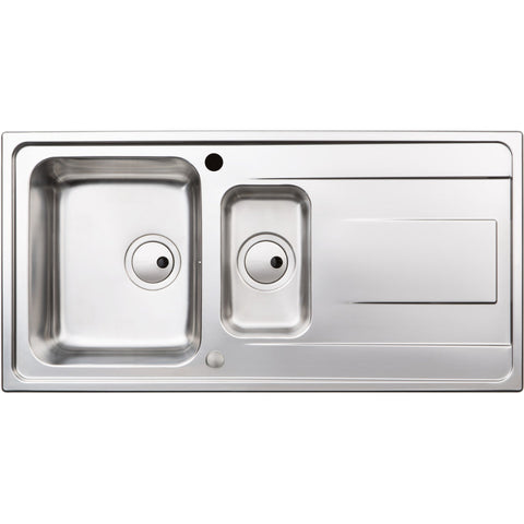 Abode Ixis 1.5B & Drainer Inset Sink - St/Steel - Unbeatable Bathrooms