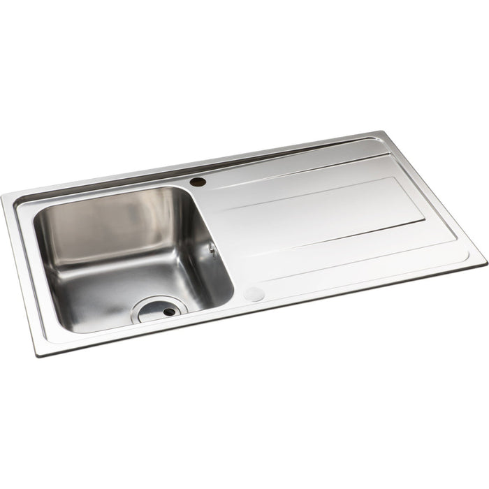 Abode Ixis Compact 1B & Drainer Inset Sink - St/Steel - Unbeatable Bathrooms