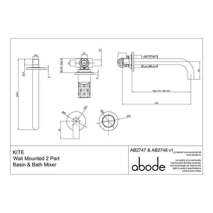 Abode Kite Wall Mounted Basin Mixer - Unbeatable Bathrooms