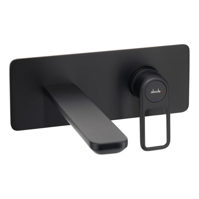 Abode Levarto Wall Mounted Basin/Bath Mixer - Matt Black - Unbeatable Bathrooms