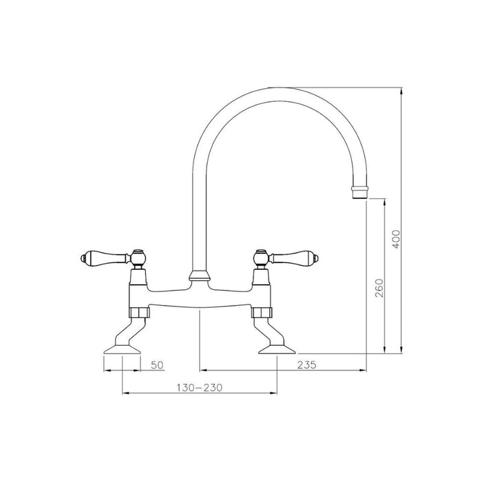 Abode Ludlow Bridge Mixer Tap - Unbeatable Bathrooms