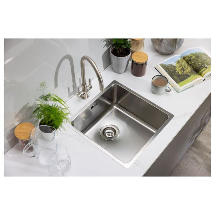 Abode Matrix R25 1B Inset/Undermount Sink - St/Steel - Unbeatable Bathrooms