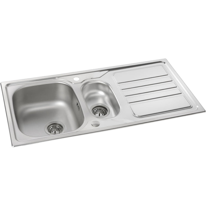 Abode Mikro 1.5B & Drainer Inset Sink (Boxed inc. wastes) - St/Steel - Unbeatable Bathrooms